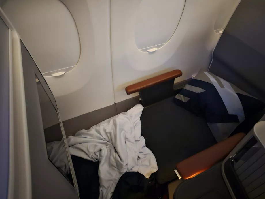 Sofa unfolded into a bed