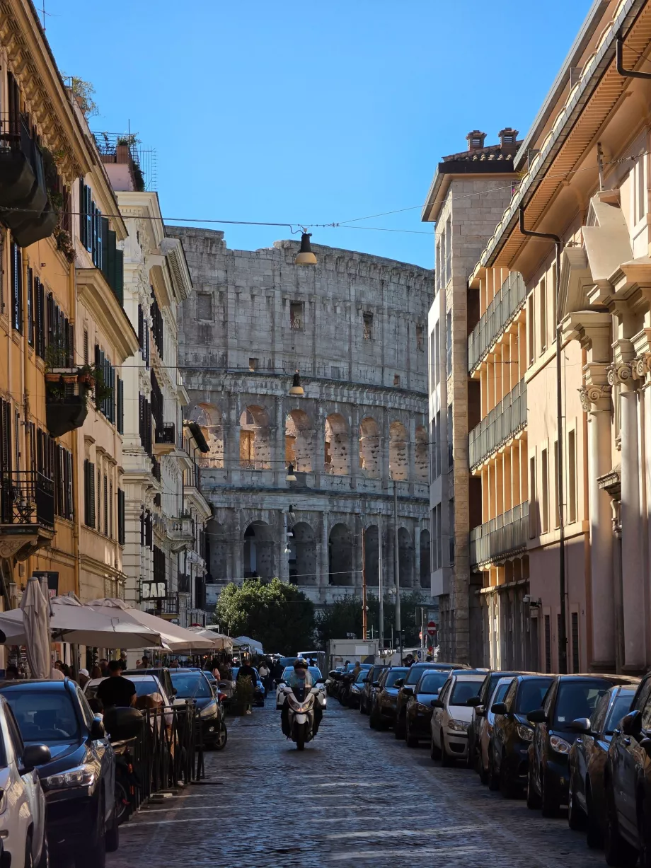 View of the Colosseum from a side street