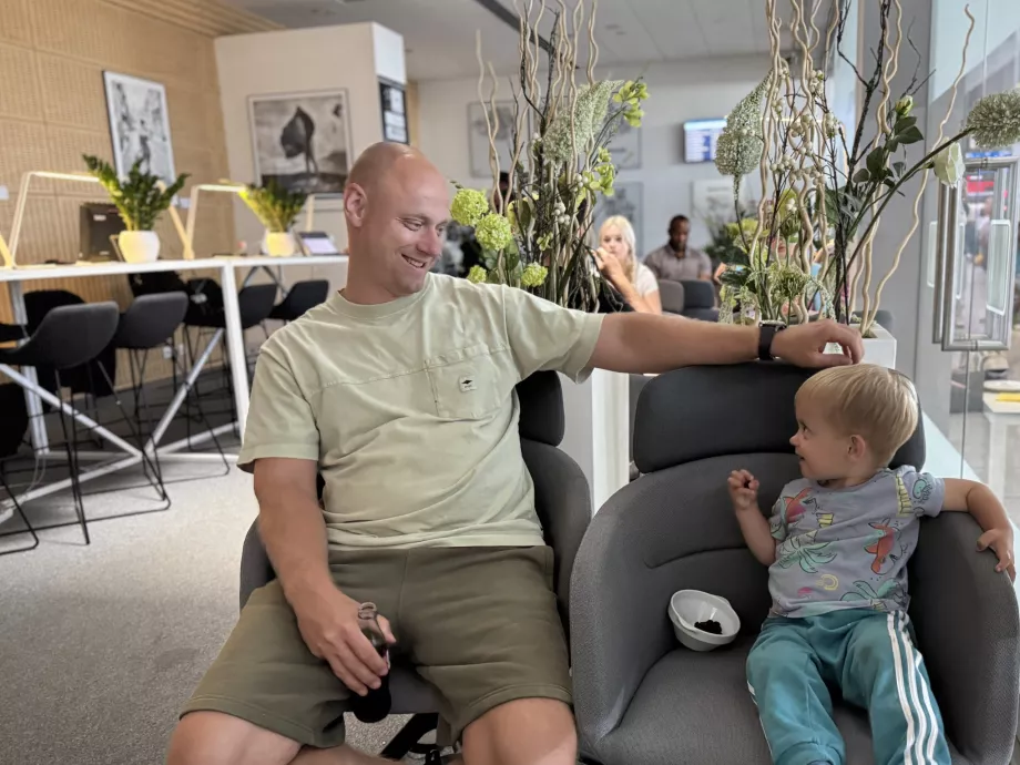 Me and my son in the lounge