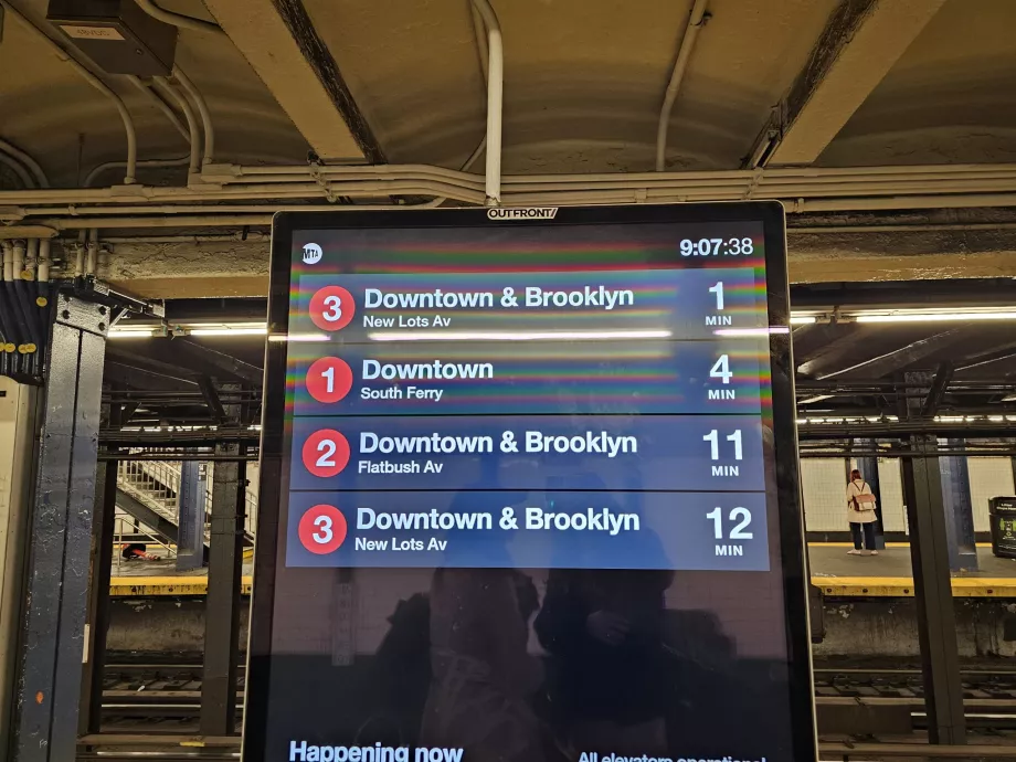 Information boards for metro departures