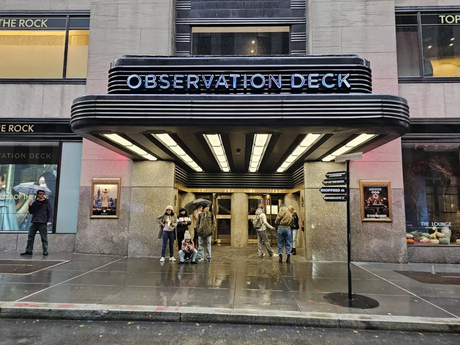 Entrance to the Rockefeller Center observation deck