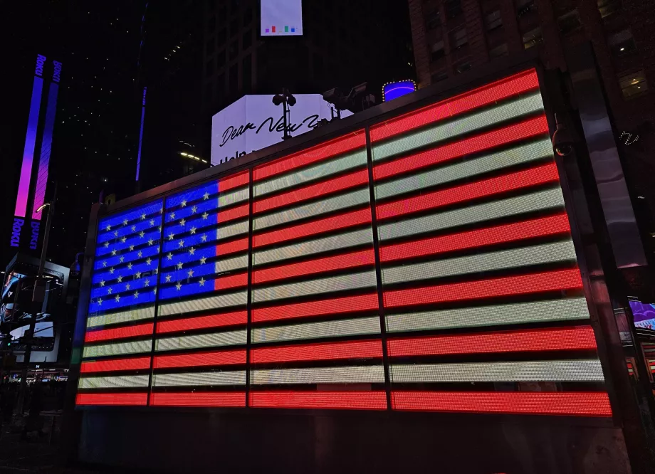 Flag in Times Square