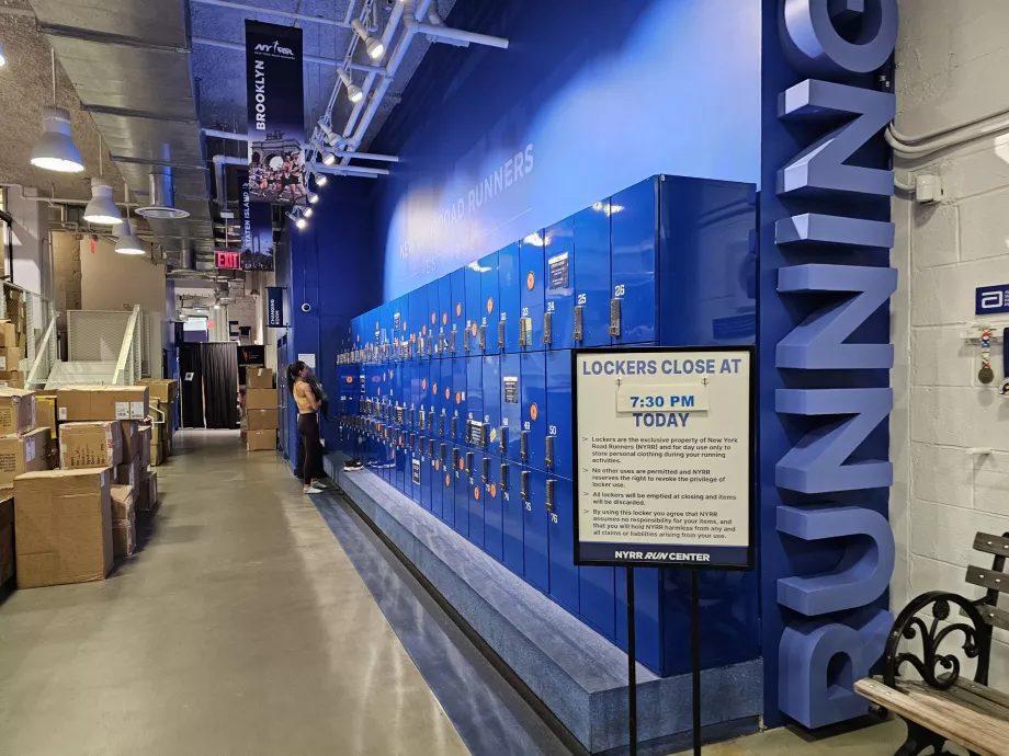 NYRR centre, luggage storage for runners
