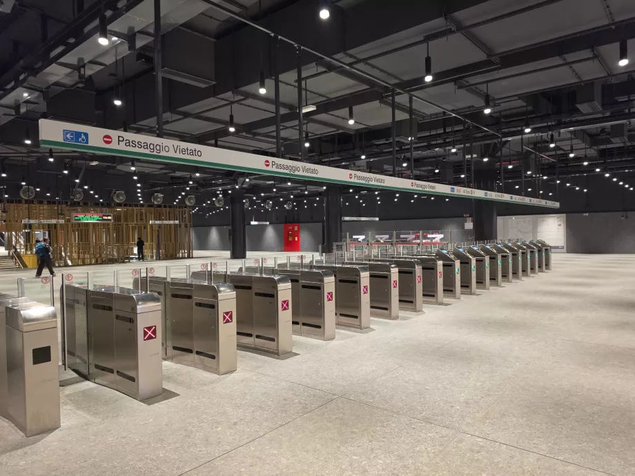 Turnstiles at the metro entrance