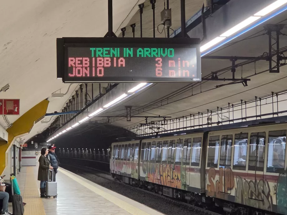 Information boards in the metro