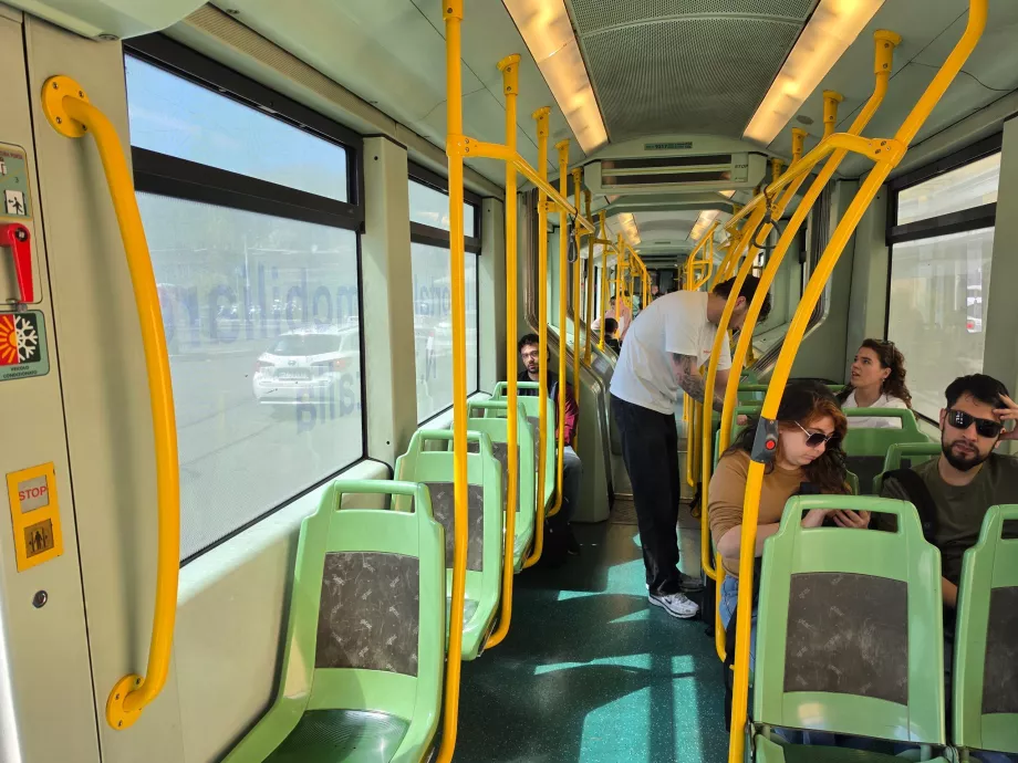 Tram interior in Rome