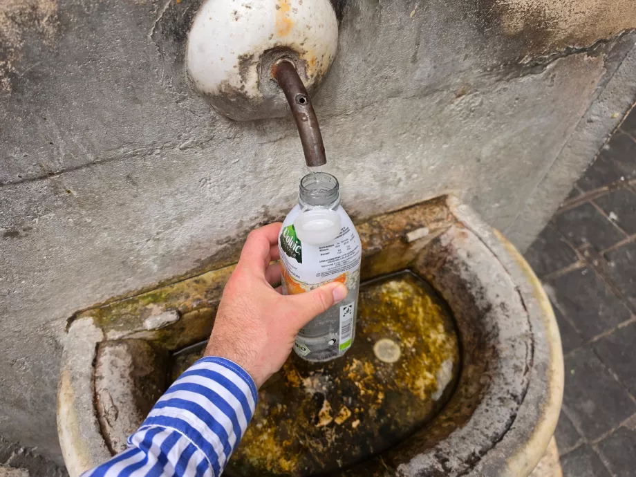 Fountain with drinking water
