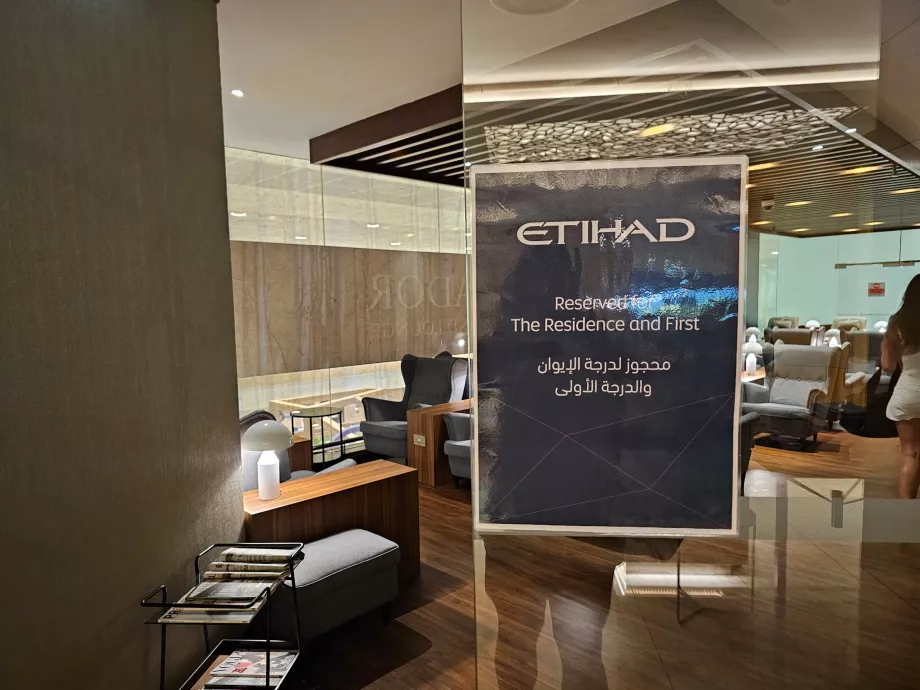 A section of the lounge exclusively reserved for First Class passengers