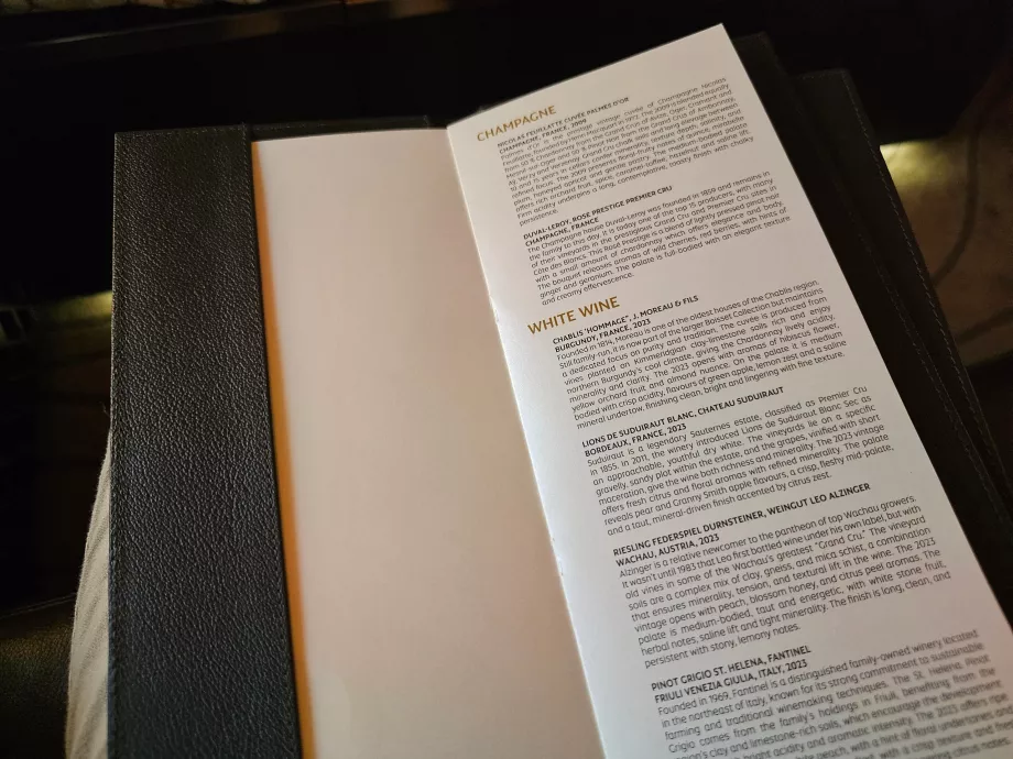Wine list