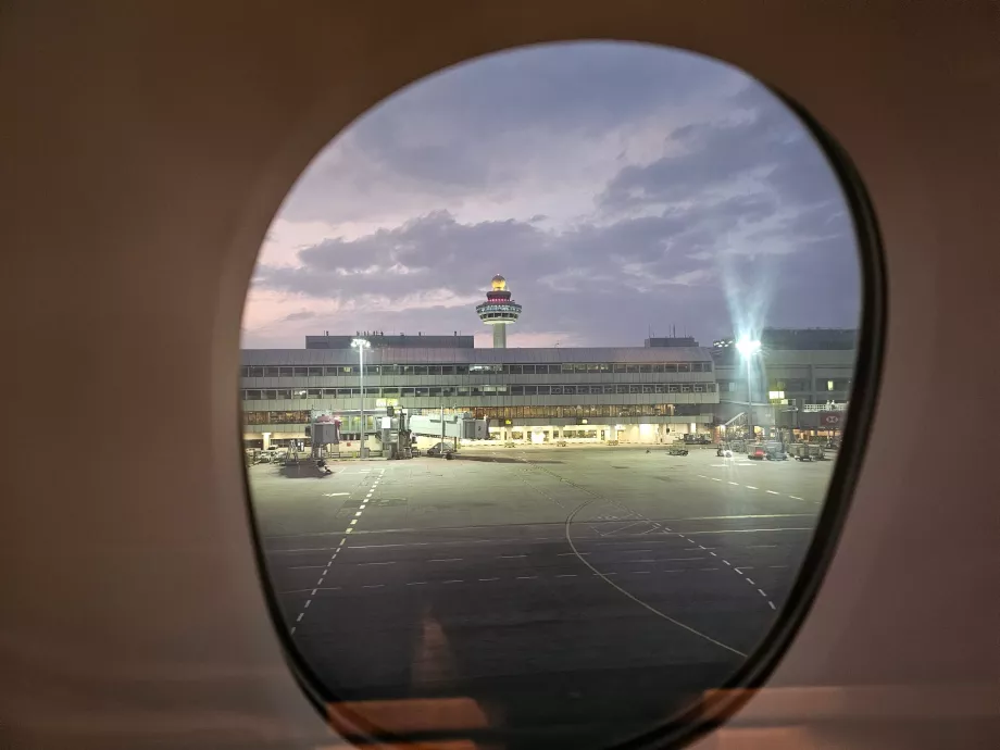 Before departure from Singapore Airport