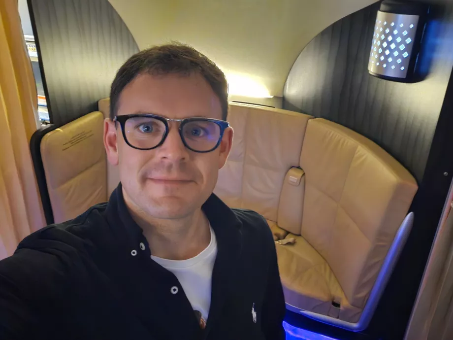 Me in the bar on the plane