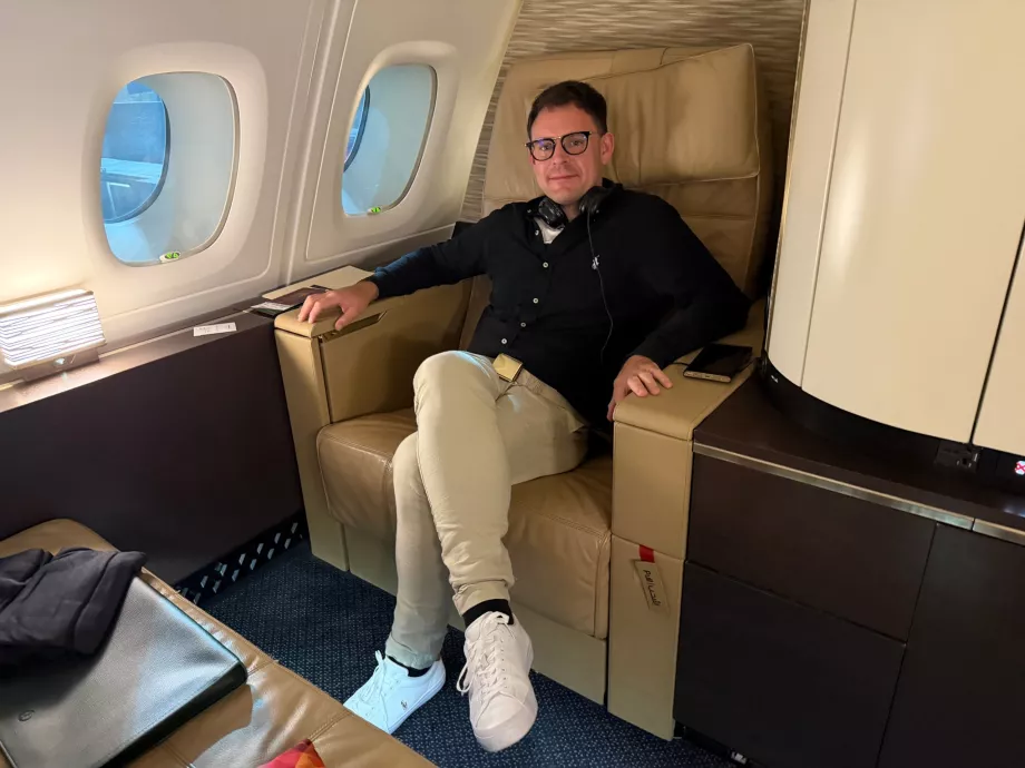 Me in First Class on Etihad Airways