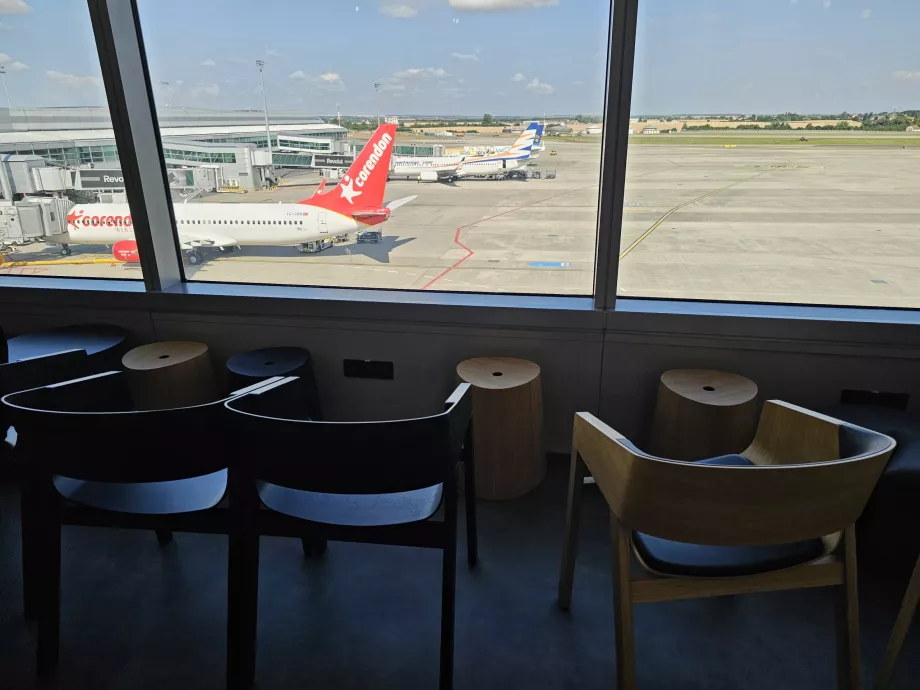 View of the aircraft from the lounge
