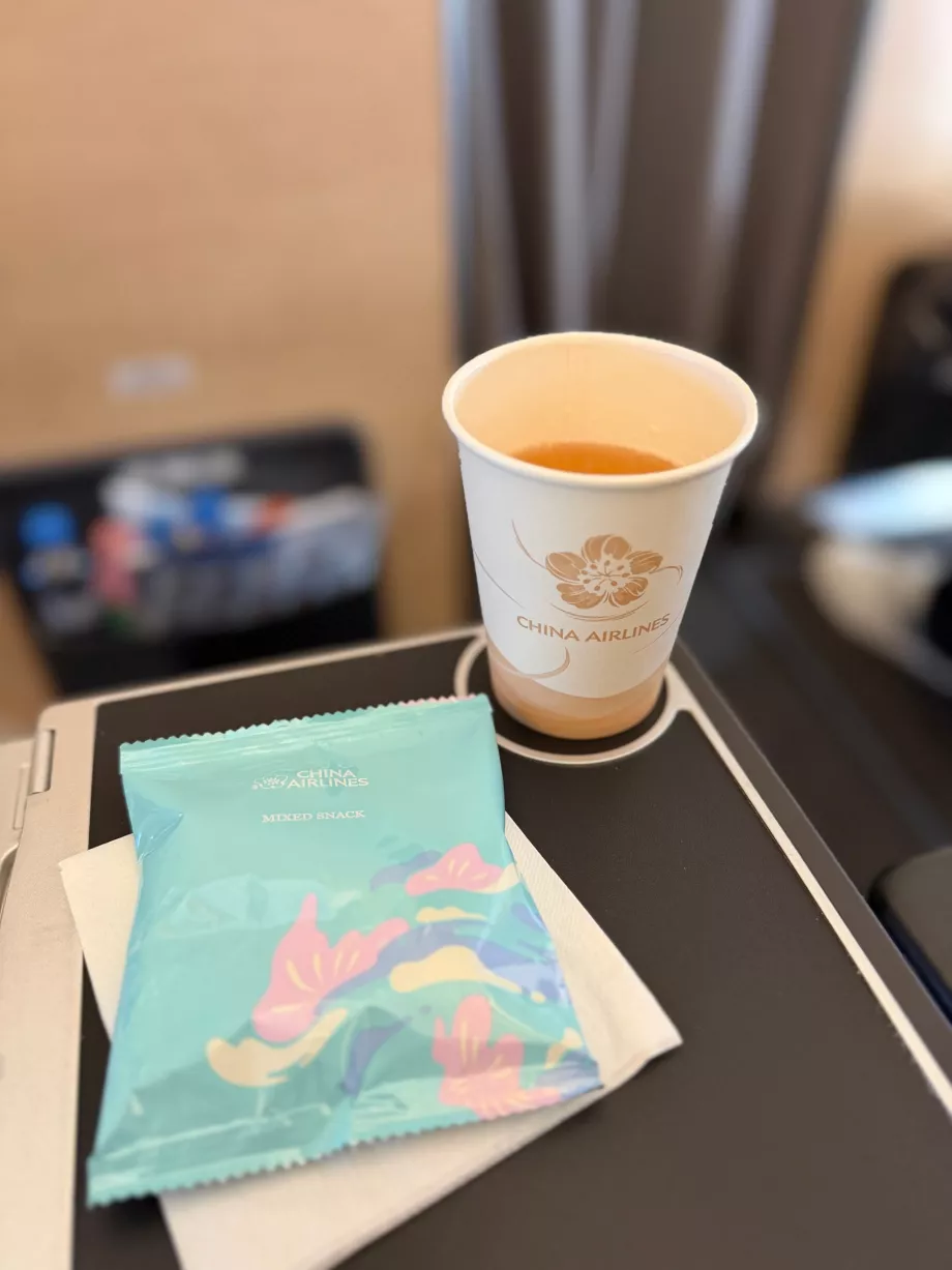 Welcome drink after takeoff