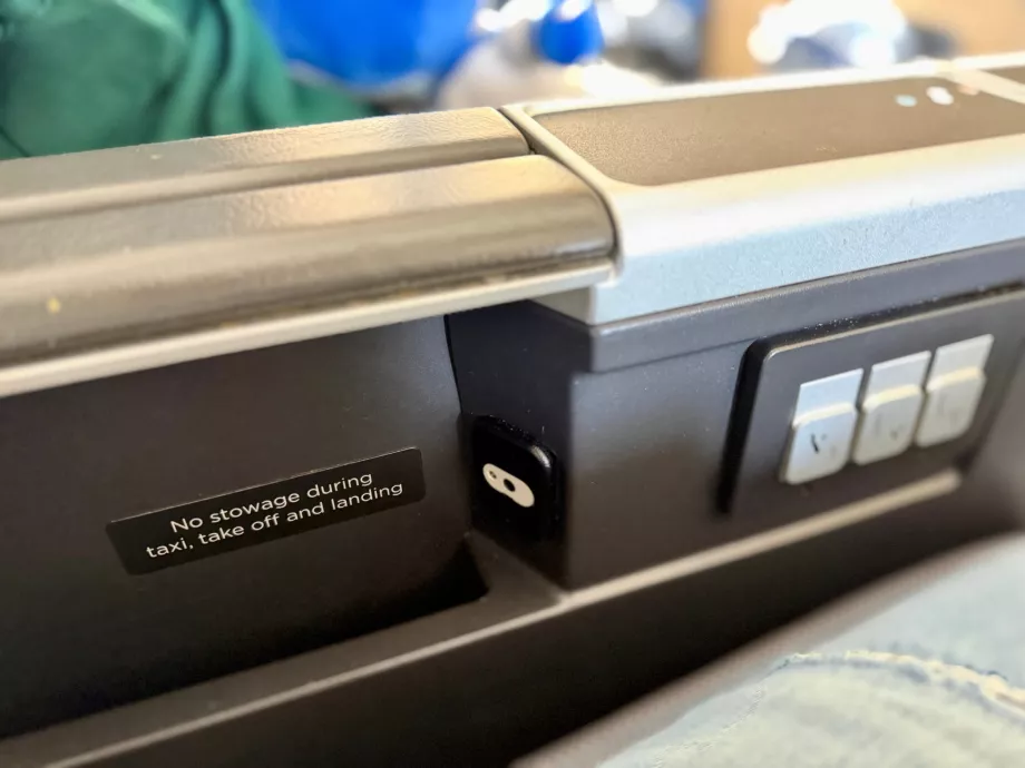 Storage space in the armrest