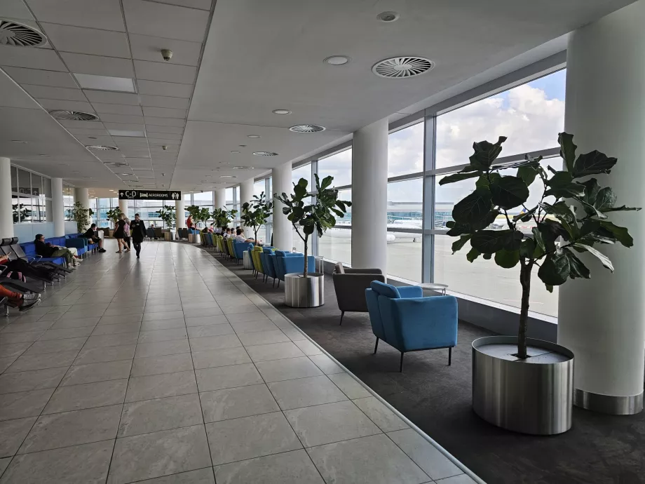 Comfortable seats, Terminal 1 transit area