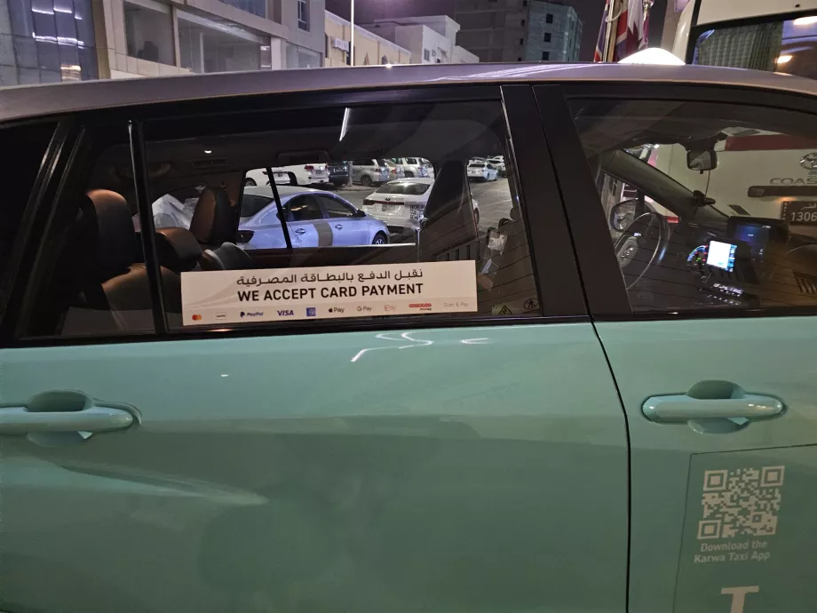 Possibility to pay by card in the taxi