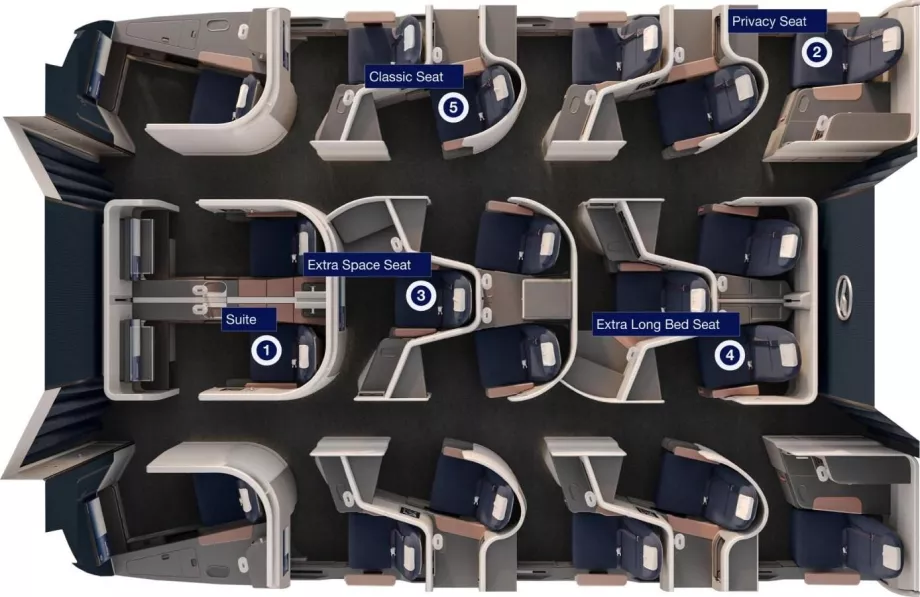 Seat layout and types, map from lufthansa.com