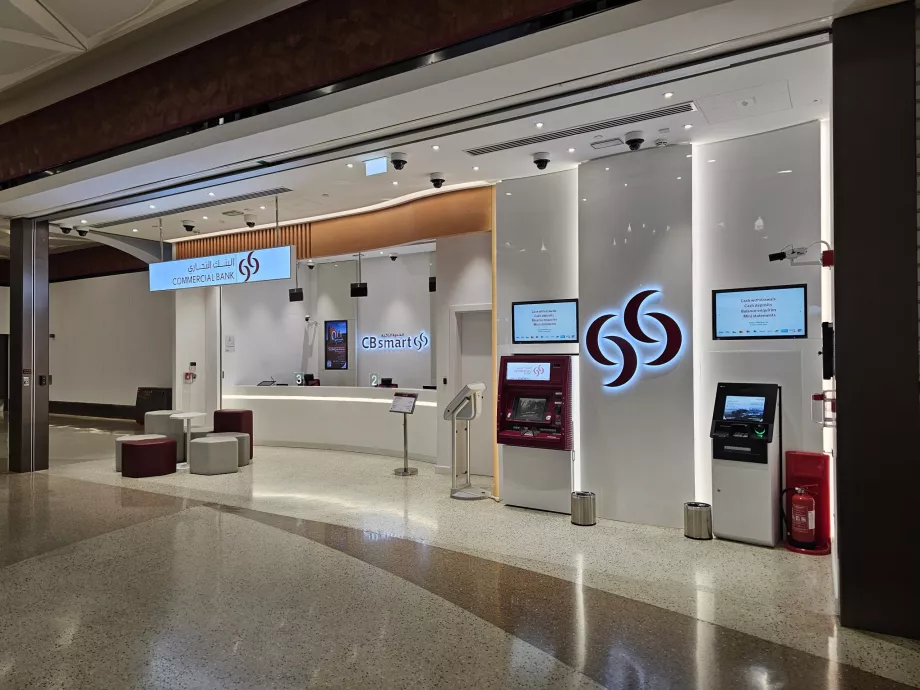 Bank with exchange office and ATM near the metro station