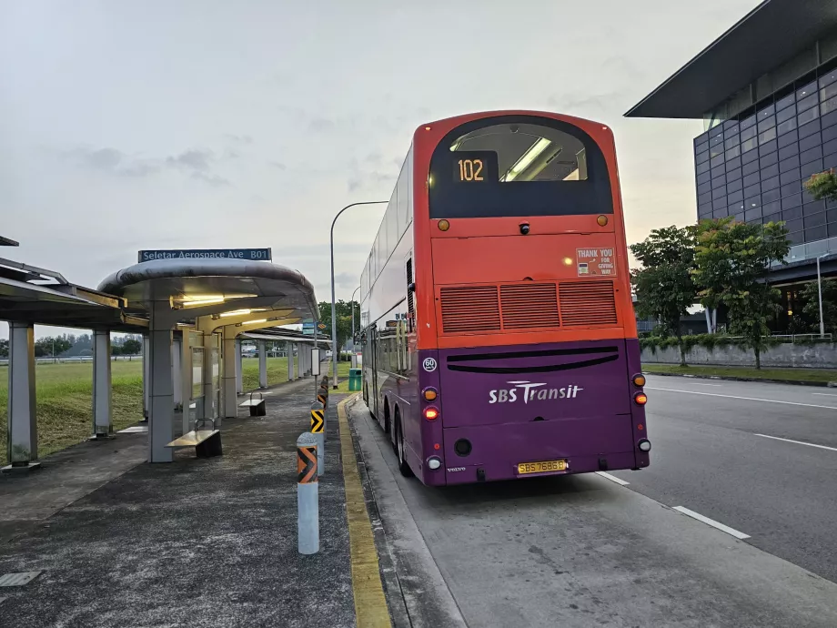 Bus stop in front of the airport