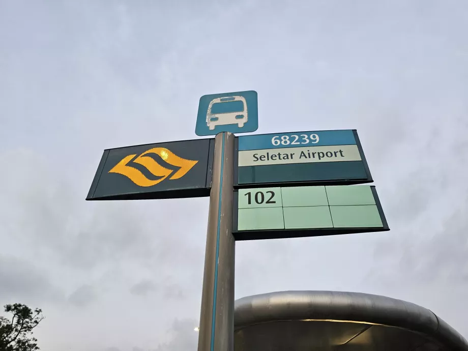 Bus stop in front of the airport