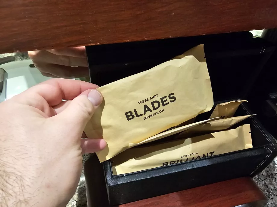 Amenity kit in the bathroom